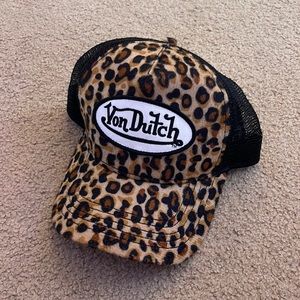 LEOPARD PRINT Y2K VON DUTCH TRUCKER HAT